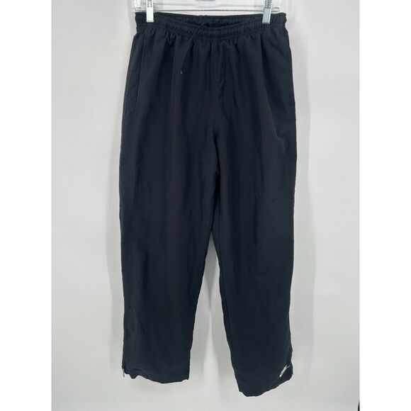 VTG Nike Windbreaker Pants Mens Medium Lined Black Track 90s Ankle Zip Jogger M - Picture 1 of 9